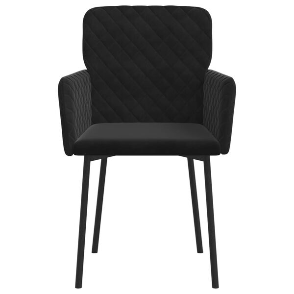 vidaXL Dining Chair Set of 2 Black Velvet (100% polyester), metal, plywood