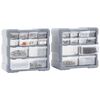 vidaXL Multi-drawer Organizers with 12 Drawers 2 pcs 10.4"x6.3"x10.2"