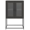 vidaXL Highboard Black Cold-rolled Steel Tall Highboard Rectangular