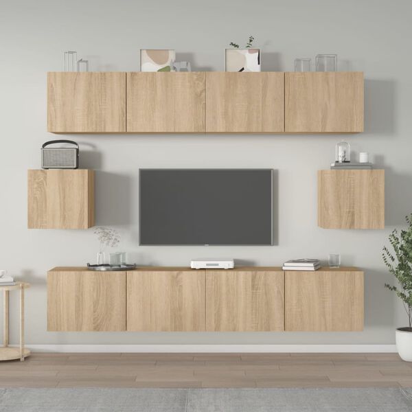 vidaXL TV Cabinet Set 6 Pieces Sonoma Oak Engineered Wood