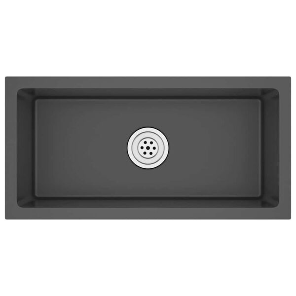 vidaXL Handmade Kitchen Sink Black Stainless Steel
