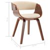vidaXL Dining Chair Set of 4 Cream and dark brown