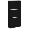 vidaXL Shoe Cabinet Black Engineered Wood Compact Shoe Cabinet