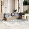 vidaXL Garden Sofa Set Mix Beige Poly Rattan 7 piece set Modular