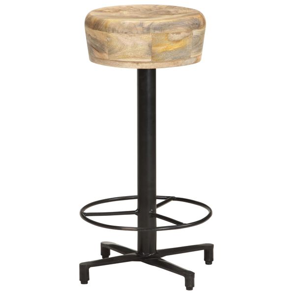 vidaXL Bar Stool Set of 2 Natural Wood and Black