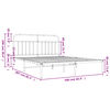 vidaXL Bed Frame White Powder-Coated Steel Double Bed Frame