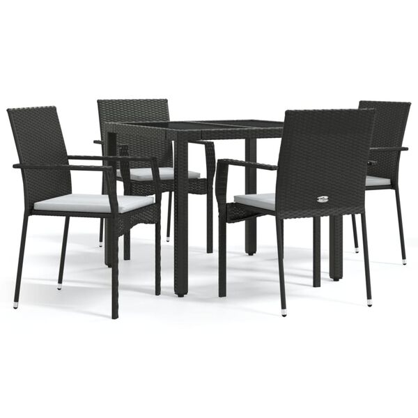 vidaXL Garden Dining Set Black