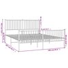 vidaXL Bed Frame White Powder-Coated Steel Double Bed Frame