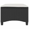vidaXL Garden Stool Black PE Rattan 21.7 in x 21.7 in x 14.2 in