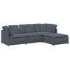vidaXL Modular Sofa Dark Gray Velvet (100% Polyester), Foam, Metal, Wood
