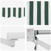 vidaXL Retractable Awning Green and white 137.80" x 98.43" fabric