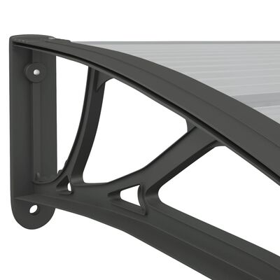 vidaXL Door Canopy Black 137.8"x39.4" Polycarbonate