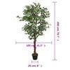 vidaXL Artificial Ficus Tree Green Wooden trunks Extra Tall