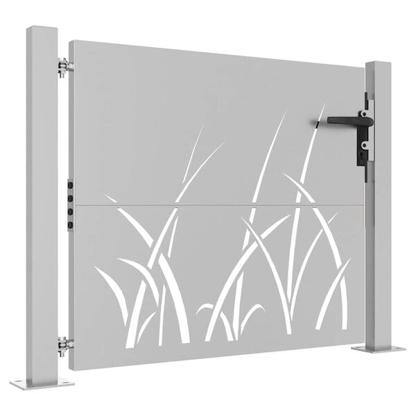vidaXL Garden Gate 39.4x29.5" Corten Steel Grass Design
