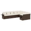 vidaXL Garden Sofa Set Brown, Cream White Poly Rattan, Powder-Coated Steel