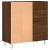 vidaXL Record Cabinet Brown Oak Engineered Wood, Iron Medium