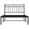vidaXL Bed Frame Black Powder-Coated Steel Twin Bed Frame Rectangular