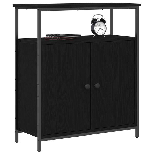 vidaXL Wall-mounted Cabinet Black Oak 27.36 x 13.39 x 70.87 in
