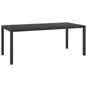 vidaXL Garden Dining Table Black Aluminum and WPC