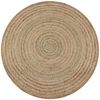 vidaXL Area Rug Natural Jute 35.4 in Diameter Durable Area Rug Round