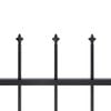 vidaXL Garden Fence with Spear Top Steel 141.3"x59.1" Black