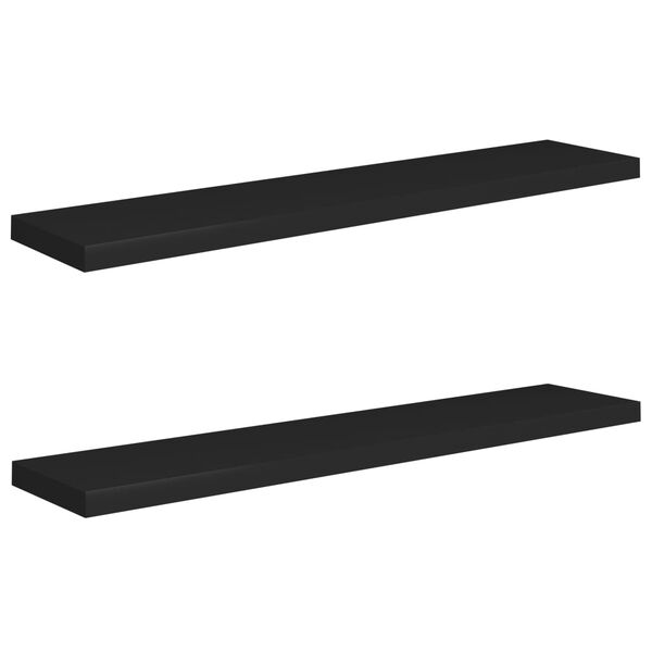 vidaXL Wall Shelf Set of 2 Black Honeycomb MDF, Metal Large