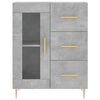 vidaXL Highboard Concrete Grey Engineered Wood, Iron, Glass Extra Tall