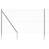 vidaXL Fence with Post Grey 4.92 x 32.81 ft Steel