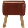 vidaXL Bok Bench Brown and natural Genuine leather, solid mango wood Small