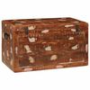 vidaXL Storage Box with Storage with Lock Brown Solid Mango Wood