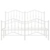 vidaXL Bed Frame White Powder-Coated Steel Double Bed Frame