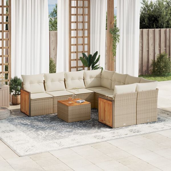 vidaXL Garden Sofa Set Beige, Cream White