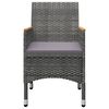 vidaXL Dining Set Gray Solid Acacia Wood 3 Piece Set Durable