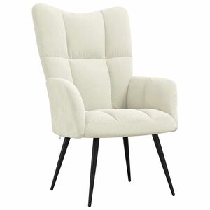 vidaXL Relaxing Chair Cream White 100% Polyester Velvet, Foam, Steel