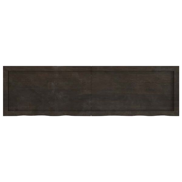 vidaXL Wall Shelf Dark Brown Solid Oak Wood 55.1 x 15.7 x Foldable