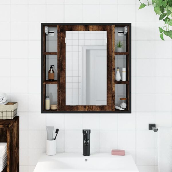 vidaXL Bathroom Mirror Cabinet Smoked oak