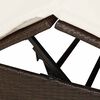 vidaXL Double Sun Lounger with Roof Brown 205 x 129 x 200 cm PE rattan