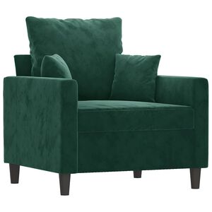 vidaXL Sofa Chair Dark Green Velvet (100% polyester), metal, foam Single