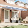 vidaXL Retractable Awning Blue and White 157.48 x 78.74 in