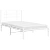 vidaXL Bed Frame White Powder-coated steel Twin Bed Frame Rectangular