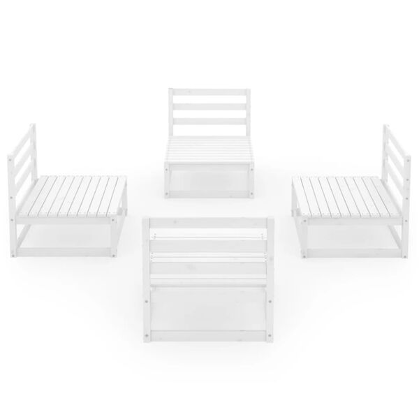vidaXL Garden Lounge Set White Solid Pinewood Medium Modular