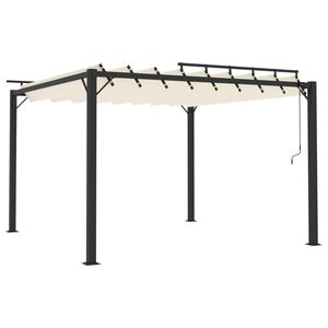 vidaXL Gazebo Cream PA coated 100% polyester fabric, aluminum 10x10 ft