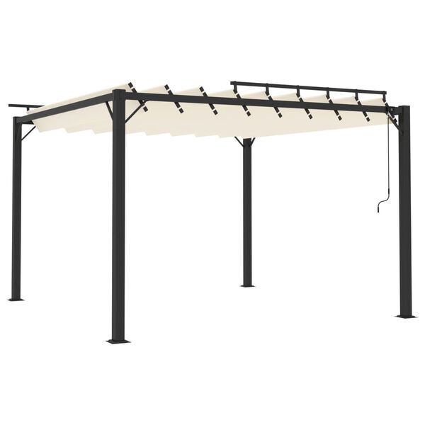 vidaXL Gazebo Cream PA coated 100% polyester fabric, aluminum 10x10 ft