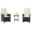 vidaXL Bistro Set Black, Cream White