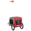 vidaXL Pet Bike Trailer Red and Grey Oxford Fabric, Iron, PVC Small