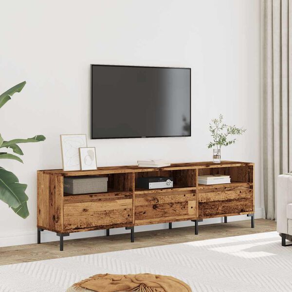 vidaXL TV Cabinet Old wood Engineered wood, Iron Large TV Cabinet