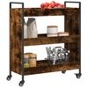 vidaXL Kitchen Trolley Smoked Oak 27.6"x11.8"x32.3" Engineered Wood