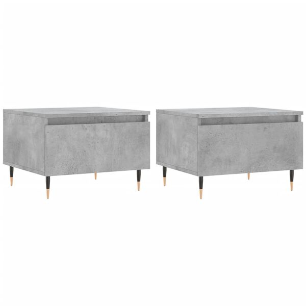 vidaXL Coffee Table Set of 2 Concrete Grey Engineered wood, Metal