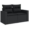 vidaXL Garden Sofa Set Black PE rattan L Adjustable Armrests