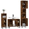 vidaXL Bathroom Furniture Set Smoked oak Engineered wood, iron Medium